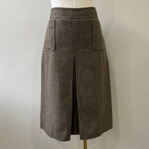 Jones New York Brown & Gold Tweed A-line Skirt